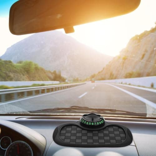 Car Phone Holder Mat for Dashboard Parking Number Display Black — view 6