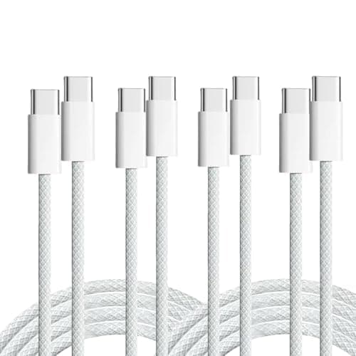 Wemoralix USB C to USB C Cable 60W 2M, 4Pack Type C Charger Cable for Fast Charging Compatible with Smartphones, Fast Charger USB C Charging Lead