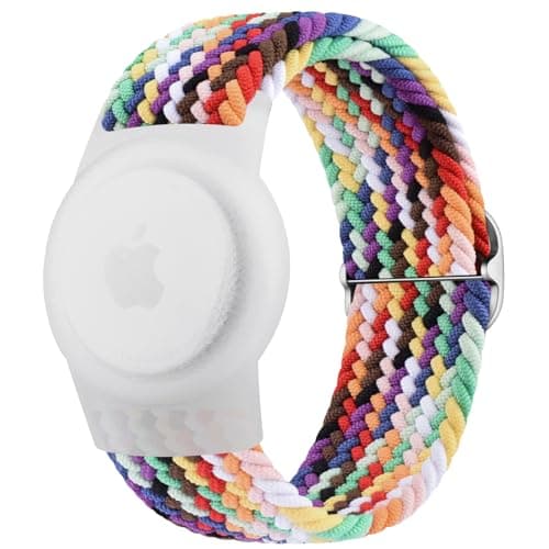 Airtag Watch Strap for Kids, Air-Tag 2nd & 1st Gen Wristband Holder for Apple Item Finder, Stretchy Adjustable Bracelet for Child Boys Girls