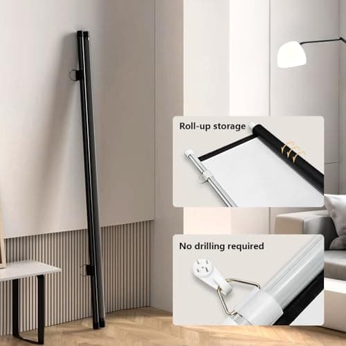 HOUKOIKBUG Projector Screen 30" 40" Portable Projector Screen For Car, Manual Pull Down Roll Up Mini Movie Screen, 16:9, 4K HD Projection Screen For Fitting Car, Travel, Camping(30in) — view 3