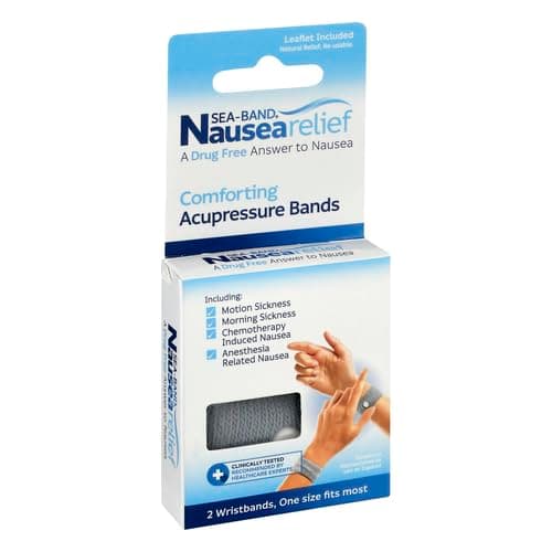 Sea-Band Adult Wristband Natural Nausea Relief, 1 Pair, Colors May Vary, Anti-Nausea Acupressure Wristband for Travel or Morning Sickness — view 2