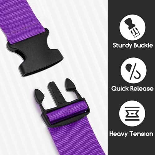 WISYOK Luggage Straps Extended, 2 Pack, 130-250cm Adjustable, Purple — view 4