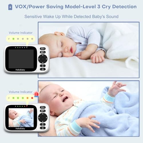 HelloBaby Baby Monitor with Camera and Night Vision No WiFi 3.2" IPS Screen — view 5