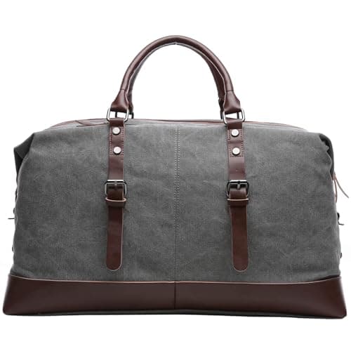 Canvas Duffle Bag 40-50L Large Capacity Travel Bag, Gym Duffle Bag Multi-Functional Shoulder, Hand, and Crossbody Carry Weekend Bag for Men and Women — view 3