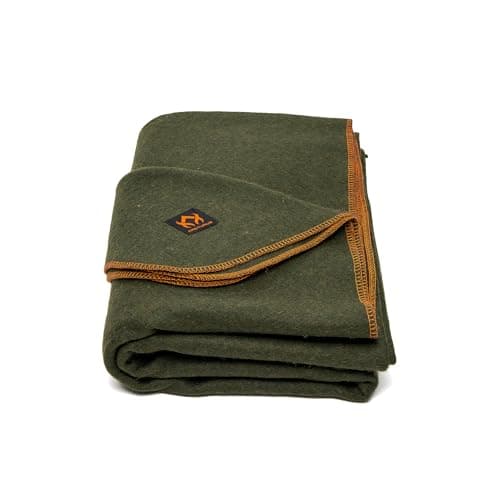 Arcturus Military Wool Blanket - 4.5 lbs, Warm, Heavy, Washable, Large 64" x 88" - Great for Camping, Outdoors, Survival & Emergency Kits (Olive Green)