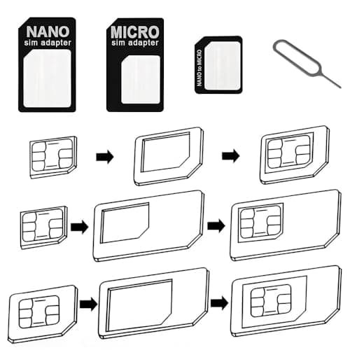 WOLMIK 4 in 1 Nano SIM Card Adapter, 4 Set SIM Card Adapter, Sim Adapter Set Sim Card Adapter with SIM Ejector Pin Compatible with Mobile Phone — view 5