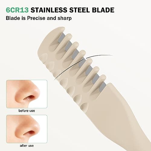 BEZOX Manual Nose Hair Trimmer (Pack of 3) - Rotating Nasal Hair Razor Cutter with Ear Picker for Women and Men - Portable Nostril Hair Remover Tools — view 5