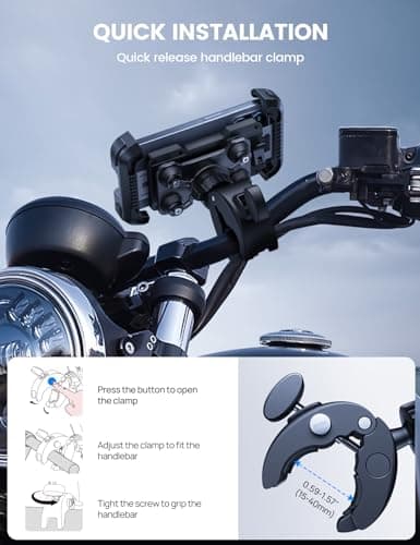Lamicall Motorbike Phone Holder, [Dual Anti-Shock] Bike Phone Holder Mount — view 6
