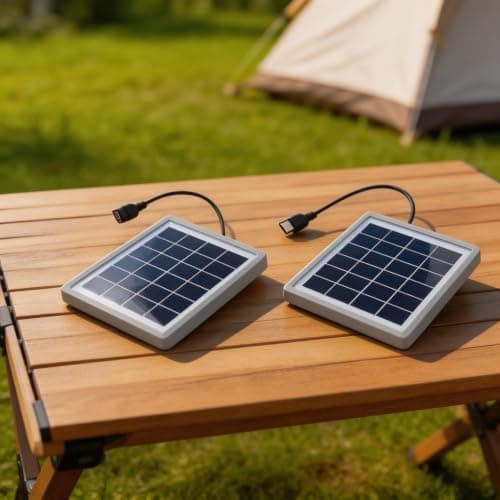 Dual 5W Foldable Solar Charger Set with Mounts - USB Power Bank for Phones Cameras - for ideal for Garden Shed Garage - 5.5x5.12 Inch Panels(white) — view 6
