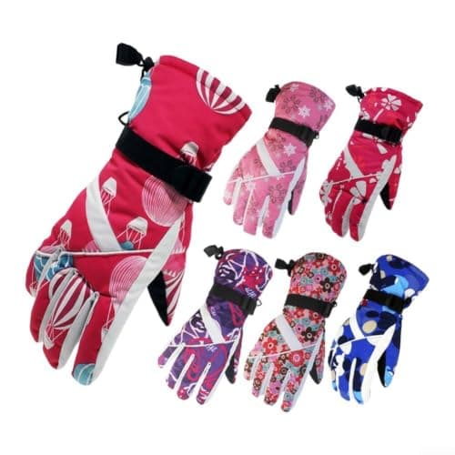 Women's Touchscreen Ski Gloves Waterproof Fleece Lined Adjustable Strap — view 2