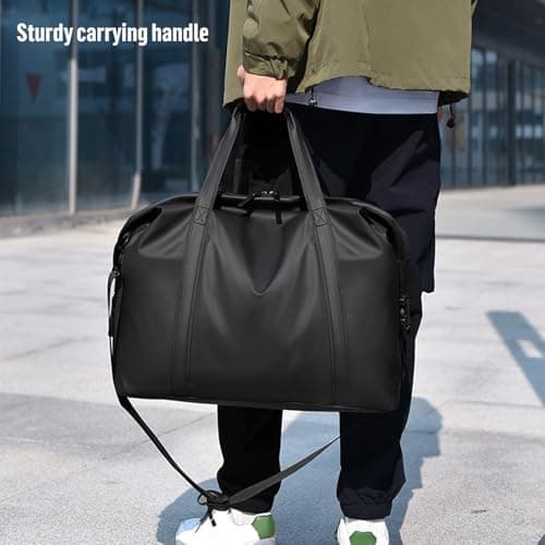 SZDPC Travel Duffel Bag, for Easyjet Cabin Bag 45x36x20 Underseat Bag, PU Leather Carry on Bag with Shoulder Strap, Weekend Overnight Bag for Men and Women — view 2