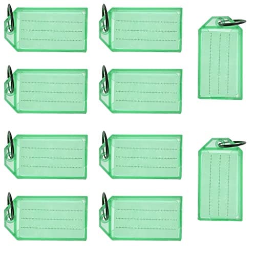 Key Tags with Labels and Key Rings, 10 PCS Plastic Key Fobs with Labels