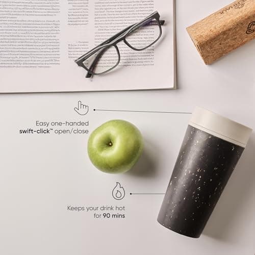Circular & Co Pre 2026 (Previous Generation) Reusable Coffee Cup - 12oz/340ml - 100% Leakproof & Lockable - Push Top, One Hand Open, 360 Drinking - Recyclable - BPA Free - Dishwasher Safe — view 4