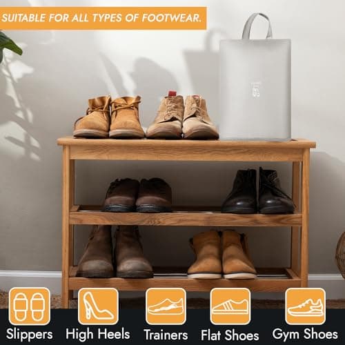 Aovanta Travel Shoe Bags, 2 Pack Shoes Travel Storage Bag, Ivory Hanging Storage Bags with Zipper Handle for Shoes Packing Organizer (Ivory) — view 4