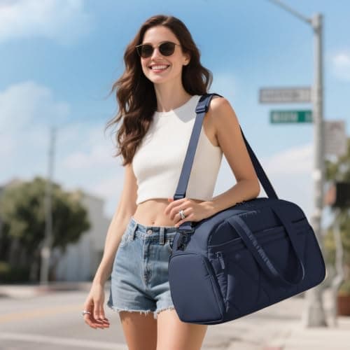 25L Travel Gym Bag for Women, Weekend Overnight Cabin Bag, Wet Pocket — view 2