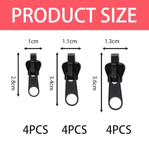 LEOUEANR Pack of 12 Universal Zip Repair Kit, Removable Sliders, Instant Fix Solution, Ideal for Clothes, Luggage & Backpacks, Essential for Travelers — view 2
