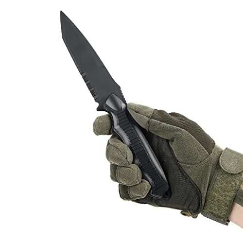 QIRUIMY Tactical Plastic Knife,Bendable Rubber Combat Knife with Sheath,Airsoft Military Training Enthusiasts CS Cosplay Dagger Model Dress Up Accessory (Black) — view 4