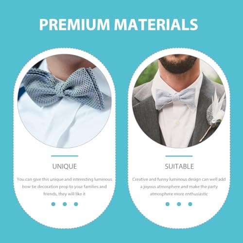 HINTRMENT Flashing LED Bowtie 2pcs Non-woven Fabric with 4 Leds and Battery Pack for Dance Party and Festival Costume Decoration — view 4