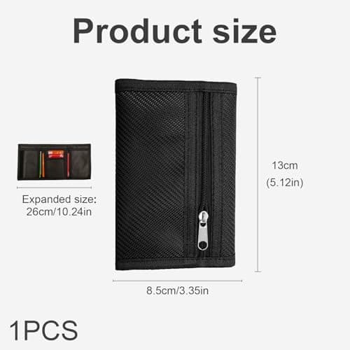 Slim Wallet for Men UK Trifold, RFID Blocking Travel Wallet, Secure Credit Card Holder, Compact Travel Small Coin Purse with Carbon Fiber, Sports Purse with Zipper for Travel Fathers Boyfriends Gift — view 2