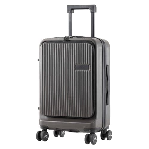 Dellonda 20" Cabin Size Luggage with 2 x Laptop Compartments, Dual TSA Lock, USB Functionality, 4 x 360° Wheels for Business Travel - DL157