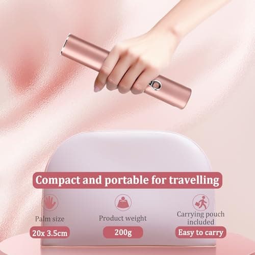 Cordless Titanium Hair Straightener and Curler w Cover, Portable USB Rechargeable Fast Heat Up Flat Iron Travel Size with 5V/5000mAh Battery, Anti-Scald 3-Level for Smooth, Swift and Glossy Hair(Pink — view 6
