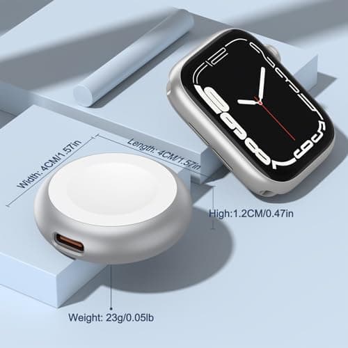 USB C Apple Watch Charger Adapter, Magnetic Wireless Fast Charging Dock, Portable Metal Wireless Charger Stand for Apple Watch Series S10 S9 S8 S7 S6 S5 Ultra SE — view 3