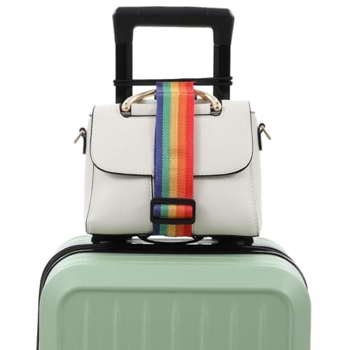 3 Pcs Colourful Luggage Connector Straps for Suitcases, Adjustable Elastic Luggage Straps with Buckle, Portable Travel Bag Strap for Backpack Purse Handle Attachment, Multicolour — view 6