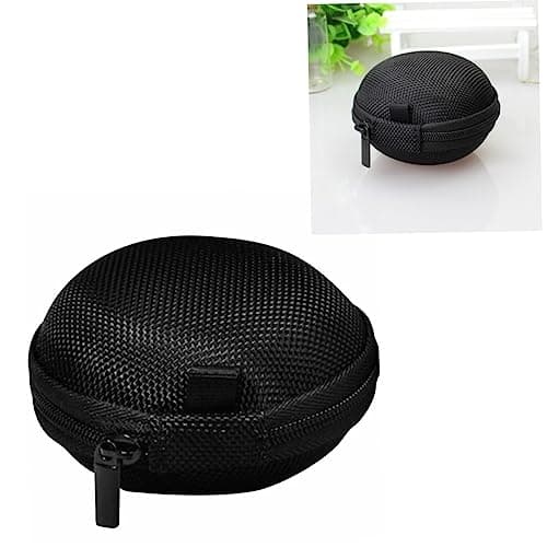 WATIIFUFU Headphone Storage Box Portable Travel Protective Case for Earphones Data Line Bag Black Heavy Duty Carry Case — view 4