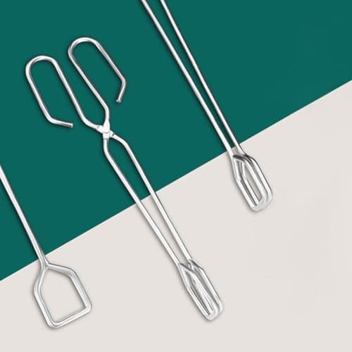HOMOCONO BBQ Tong Sturdy Silver Barbecue Clip with Square Head Stainless Steel Outdoor Lightweight and Easy to Store Barbecue Charcoal Tong for Home Travel and Camping for Charcoal — view 5