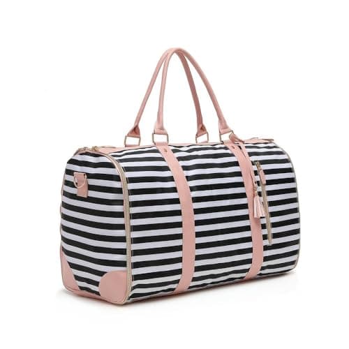 ZBDZSW Large Faux Leather Duffle Bag Set Detachable Tote Waterproof Stylish Includes Shoe Pouch Women's Travel Business Trips