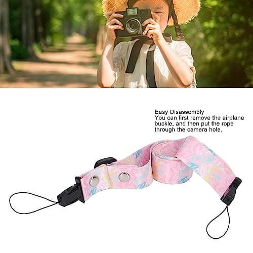 Camera Strap, 1.2m Camera Strap Belt, Printed Pattern Multifunctional Shoulder Neck Strap for POLAROID Mini 12 11 8 9 Camera (Pink Graffiti) — view 3