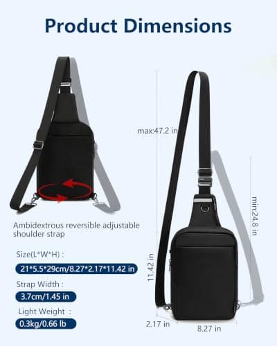 OSOCE Small Sling Bag RFID Blocking Anti-theft Crossbody Shoulder Bag — view 3