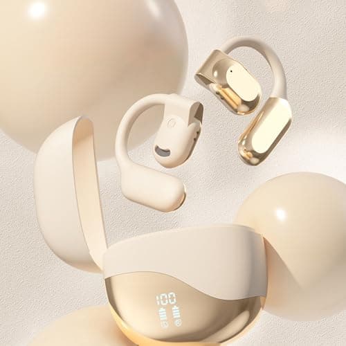 XUMIUZIY AI Translator Earbuds with Active Noise Cancellation, Wireless Bluetooth Earhook Translating Earbuds for Travel & Business (Brown) — view 2