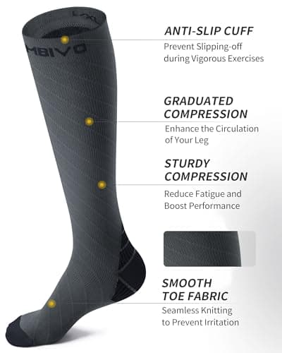 CAMBIVO Compression Socks for Women & Men 2 Pairs, Travel Flight Socks — view 2