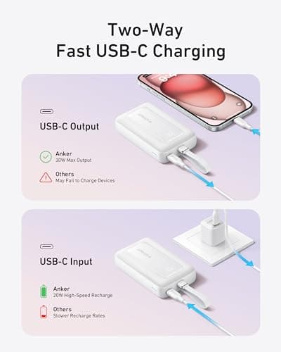 Anker Power Bank,10,000mAh 30W with USB-C Travel Essential Portable Charger — view 5