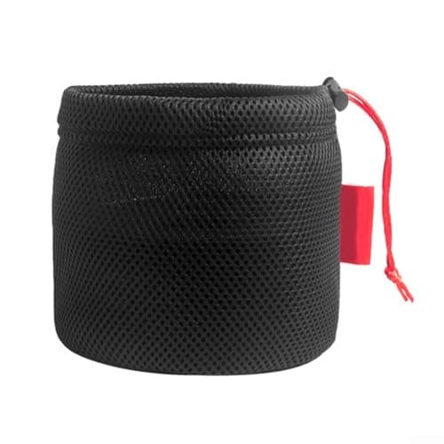 Mesh Pot Organizer Bag for Camping Cookware Storage, Breathable Outdoor Kitchen Gear Pouch with Drawstring, Anti-Collision Hiking Stove Carrier and Water Bucket Mesh Holder,(19 * 20cm)