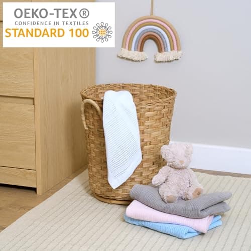 Clair de Lune Soft Cotton Cellular Baby Shawl Blanket 70 x 90 cm (White) — view 6