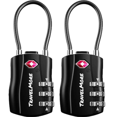 TravelMore Suitcase Locks, TSA Approved Travel Padlocks for Luggage