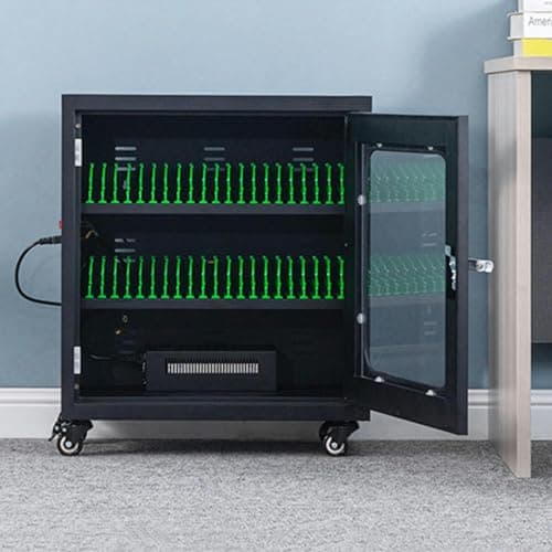 JKJZSALJ Rechargeable Mobile Phone Storage Locker,Divided Storage,With Multi-Port Charger,5V 2A Efficient Charging,Can Store 40 Mobile Phones,Black