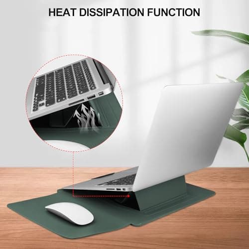 HoYiXi 15.6" Laptop Sleeve-Compatible with MacBook Pro 16/15.4'' MacBook Pro 15, Mac Air 15 - Waterproof Soft 15 16 inch pc case for HP, Dell, Acer, Asus,15 inch laptop case,Green — view 5