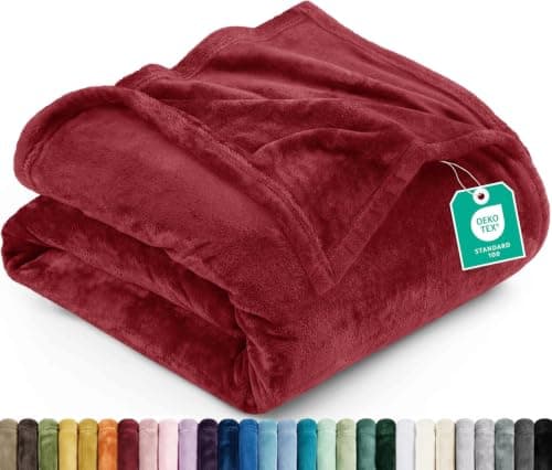 Utopia Bedding Ultra Soft Fleece Double Blanket (150x200cm- Burgundy)