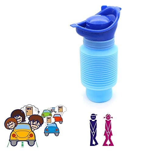 Yuhtech Emergency Urinal, Portable Reusable Shrinkable Camping Portable Toilet Urine Bottle Bag Travel Potty Urine Funnel for Unisex Men Women Kids — view 2