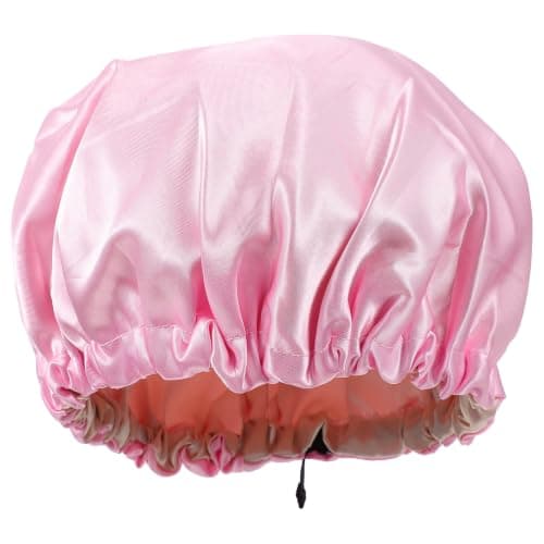 Polyester Bathing Cap with Elastic Design, Foldable Pink