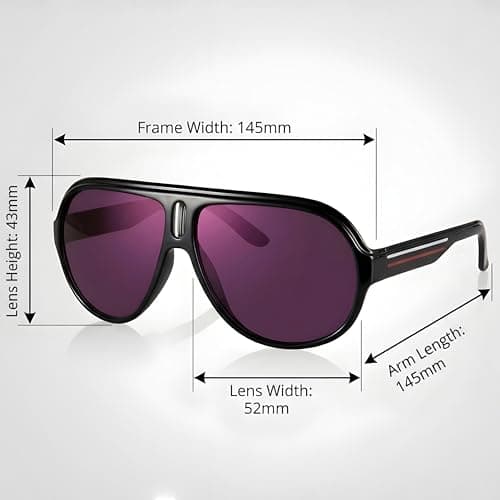 Komonee Billionaire Sunglasses Black Thick Frame Flight Style Retro UV400 Protection Classic Sun Shades Eye Glasses Unisex For Men Women Travel & Fashion – Lightweight Durable Rim Luxury Eyewear — view 5