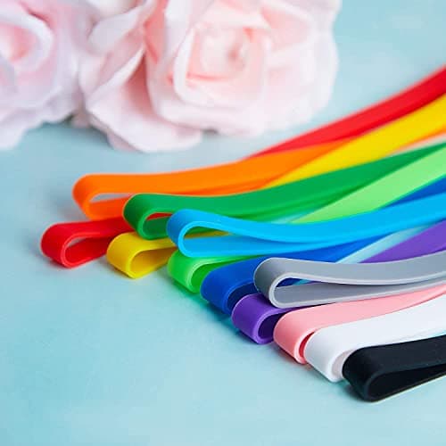 Silicone Rubber Bands,12 pcs Elastic Bands Large Wrapping Bands Coloured String,for Office Supply, File Folders, Books, Art, School,Home,Cooking, Wrapping(12 Colors) — view 4
