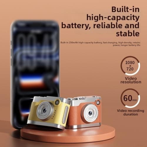 Pocket Camera, Compact Thumb-Sized Wearable Camera Perfect for Students Sports Video Recording POV Action Shots with WiFi App(Pink) — view 2