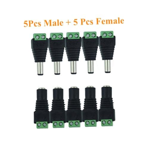 Dc Power Connector Adapter 12v Male and Female Plug Set 10 Pack — view 2