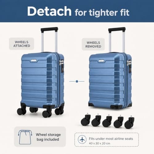 RMW Suitcase Ryanair Underseat Cabin Bag 40x30x20cm with Removable Wheels — view 3