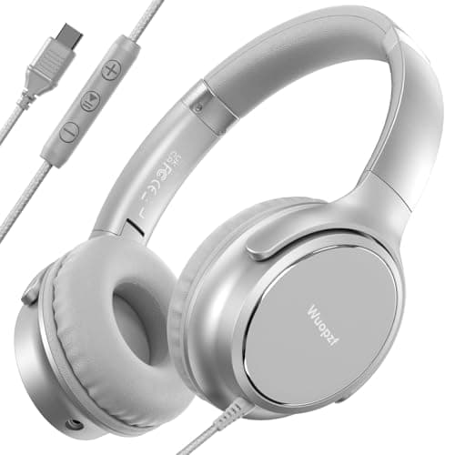 Wuopzf USB C Wired Over-Ear Headphones with Microphone