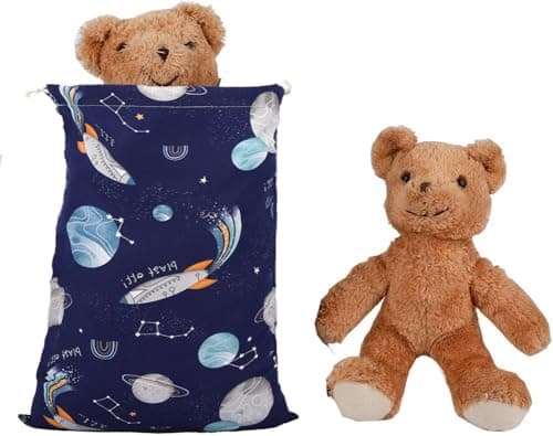 Amoyie Cotton Drawstring Bag 3pcs, Kids Storage Bag, Fabric Organiser Pouch — view 5